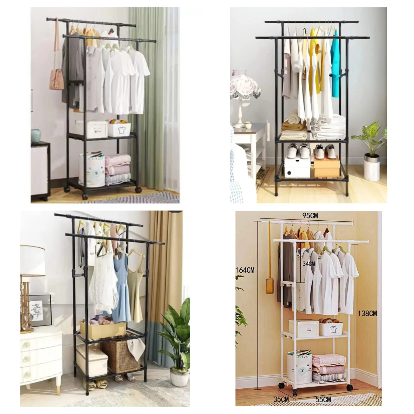 2Layer Double Pole Rack (Box Packing) – Made in China 🇨🇳