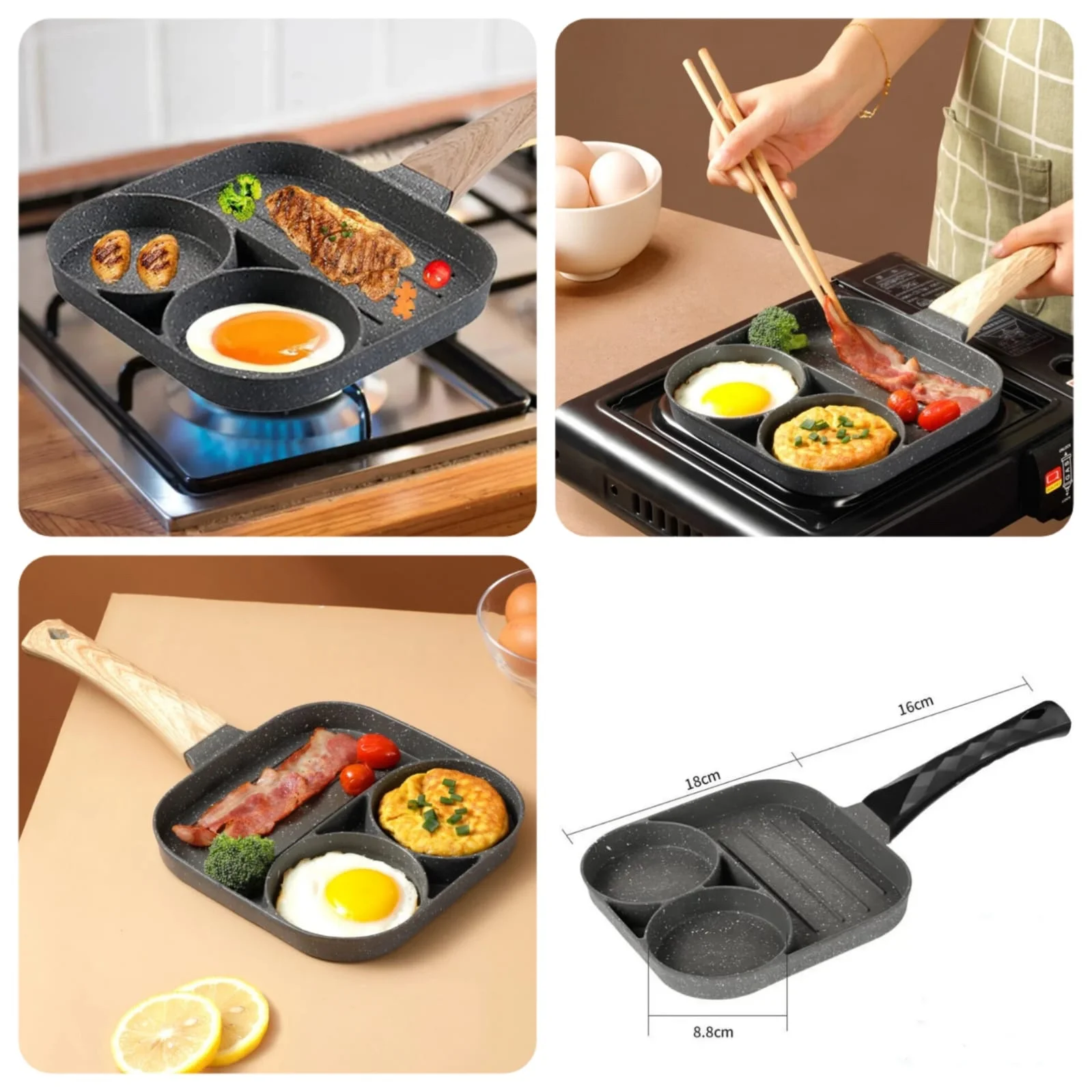 3 Mold Frying Pan (Box Packing) Premium Quality