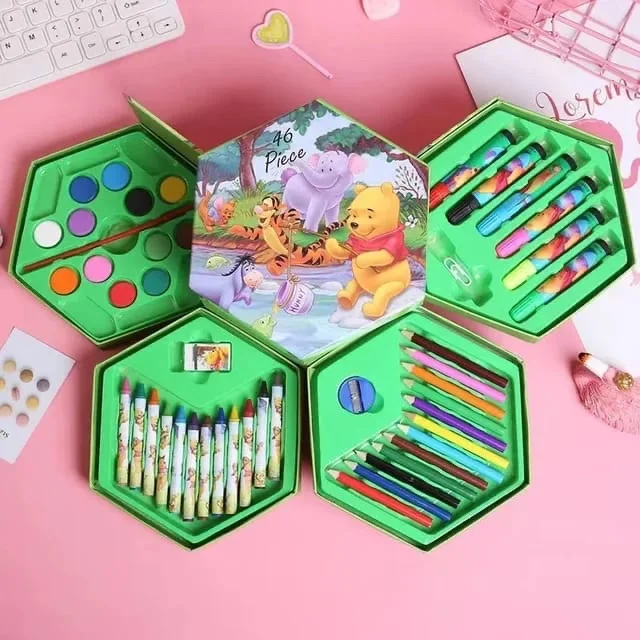 46 Piece Art Kit – 12 Color Palette, Pencils, Crayons, Pens, and Accessories