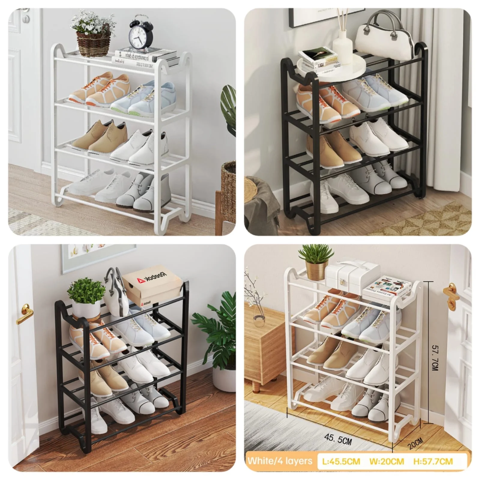4 Layer Simple Shoe Rack (Box Packing) Random Colours