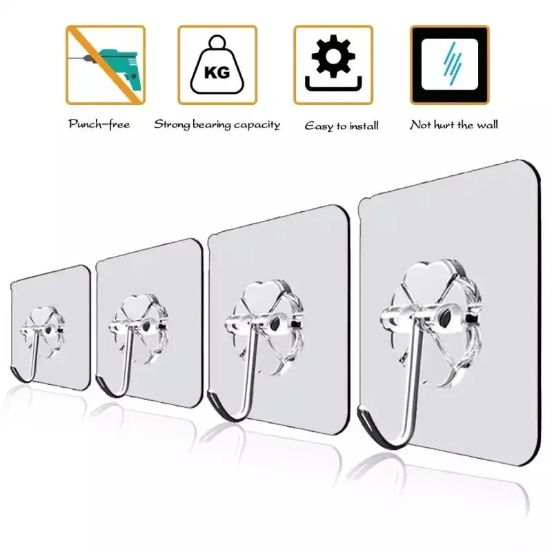 Transparent Wall Hook 12 Pcs