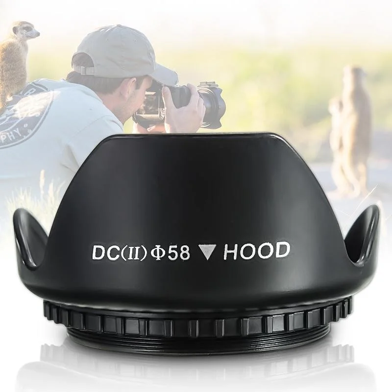 58mm DC II Camera Lens Hood – Floral Design for Lens Protection and Camera Accessories