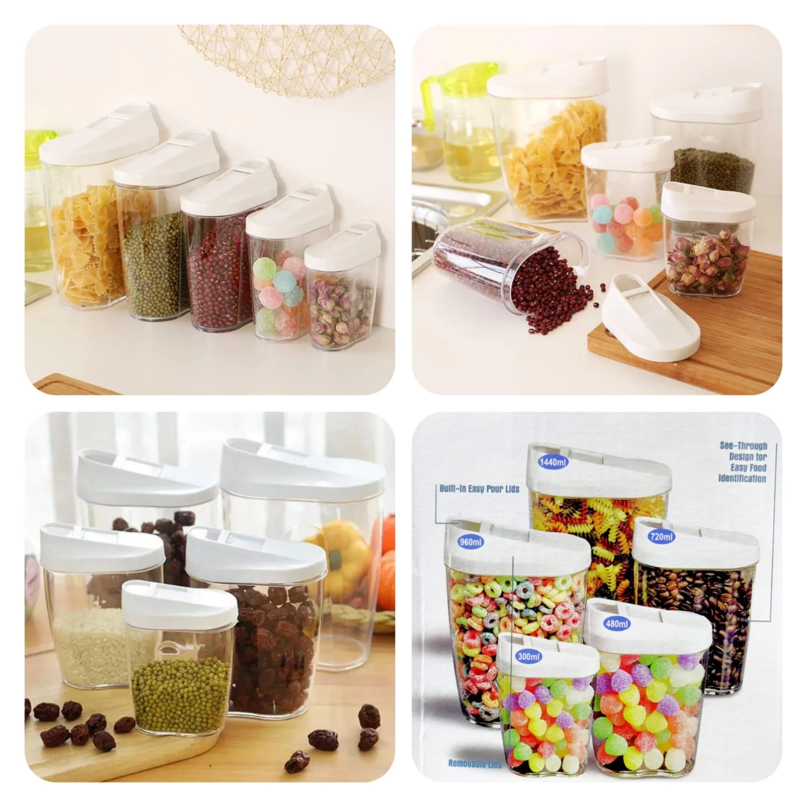 5 Pcs Acrylic Jar Set (Box Packing) Premium Quality