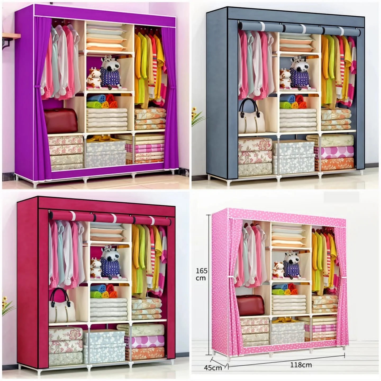 Attachable Non-Wooven Wardrobe (Random Colours)