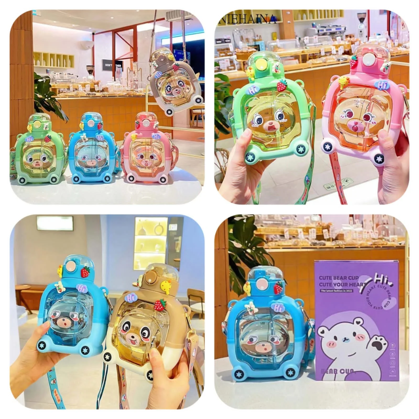 Bear Water Bottle ( Box Packing) Random Colours