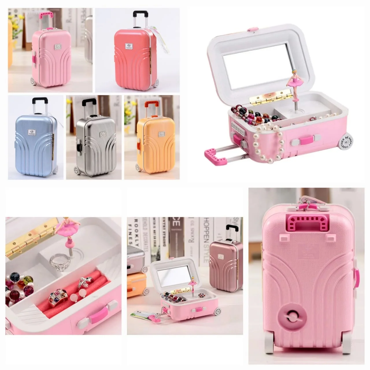 Creative Suitcase Style Music/Jewelery Mini Storage Box (Box Packing) Random Colour