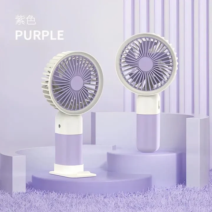 Cute Mini Fan Rechargeable Fan, 1 Gear With Mobile Phone Holder