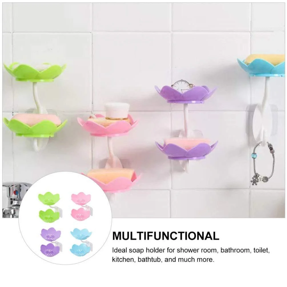 Double Layer Totus Flower Shape Soap Dish (Random Colours)