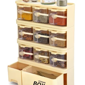 High Quality 9Pcs Spice Rack With Storage Box