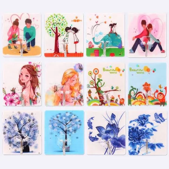Pack Of 6 Printed Wall Hook