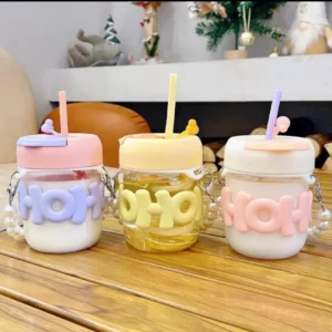 Pearl Chain Glass Cup Female High Beauty