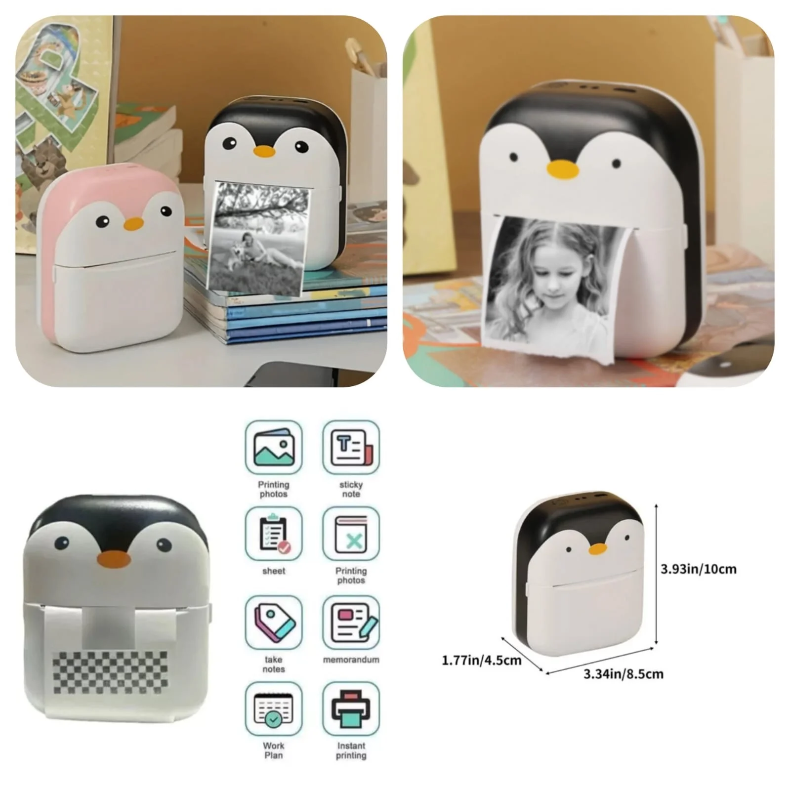 Rechargeable Penguin Mini Printer (Box Packing) Random colors