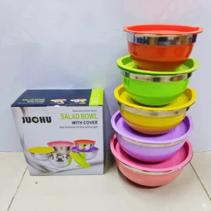 Stainless Steel Colourful 5pcs Bowl Set (Box Packing) Premium Quality
