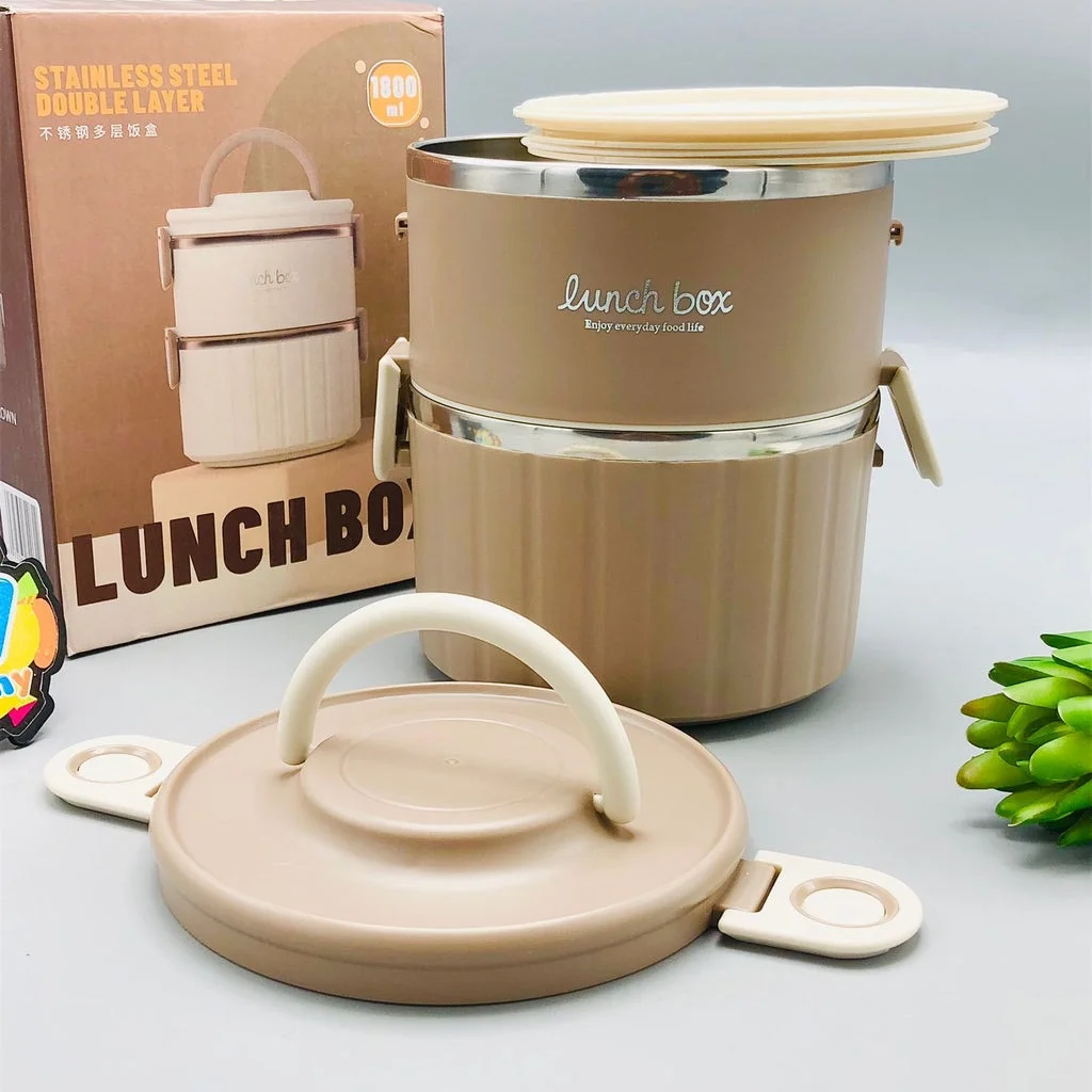 Stainless Steel Double Layer Lunch Box (Imported China 🇨🇳)