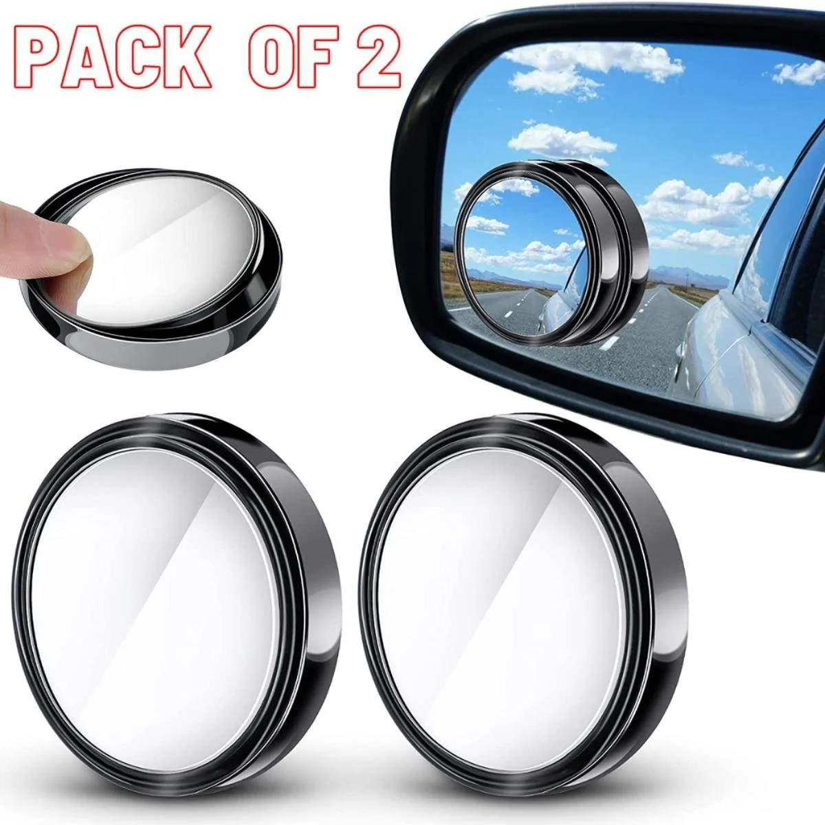 UNIVERSAL BLIND SPOT MIRROR PACK OF 2 FOR CAR BIKE MOTORCYCLE