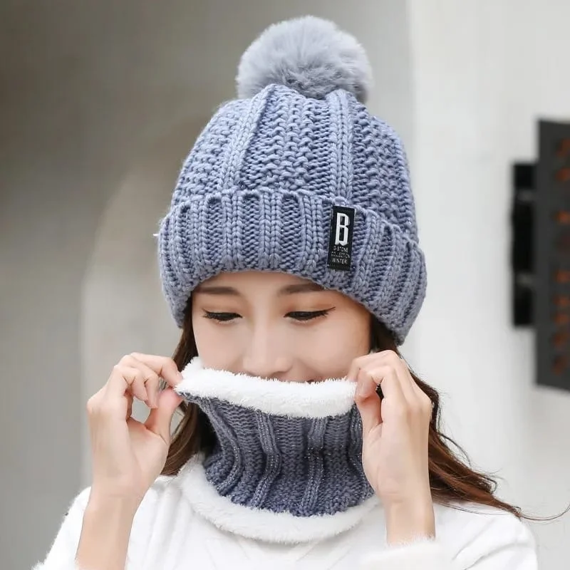 Winter Woolen Hat And Scarf For Women