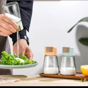 seasoning quantitative salt pepper condiment dispenser glass spice jar
