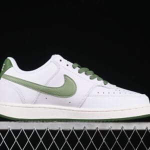 Nike Court Vision LO-White/Oil GREEN TREELINE SAIL FJ5480-100